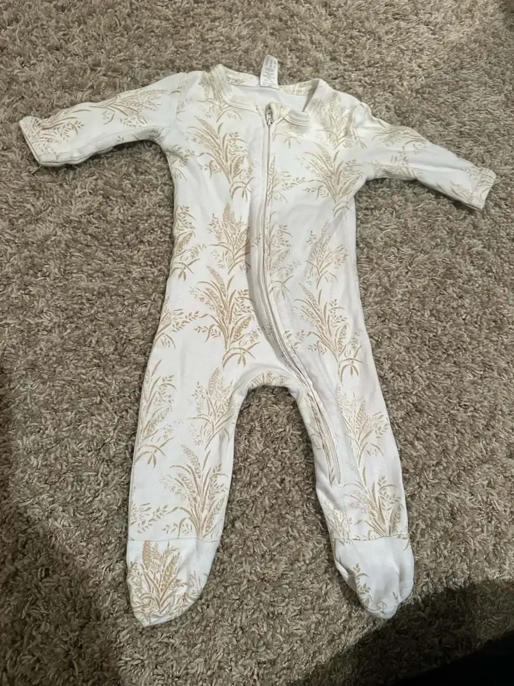 Kate Quinn Organic Cotton Botanical Print Footed Zipper Sleeper 0-3M